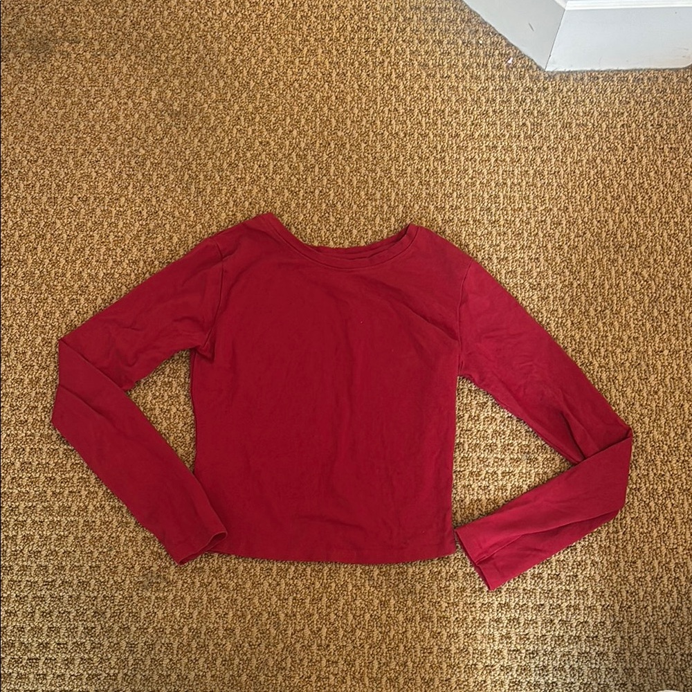 Women's Red Long Sleeve Top